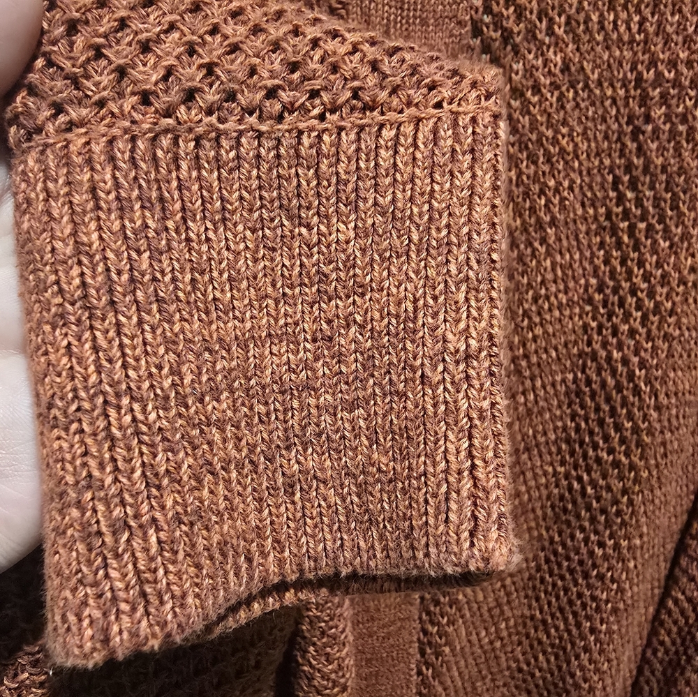 Able Organic Knit Brick Red Full Length Duster Open Cardigan Size Small - Picture 7 of 12